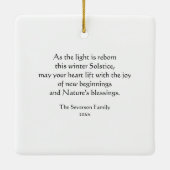 パイン素朴コーンハッピーユール(キリスト降誕祭) セラミックオーナメント (裏面)