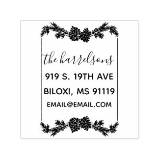 パイン素朴コーンファミリーセルフインキングスタンプ セルフインキングスタンプ