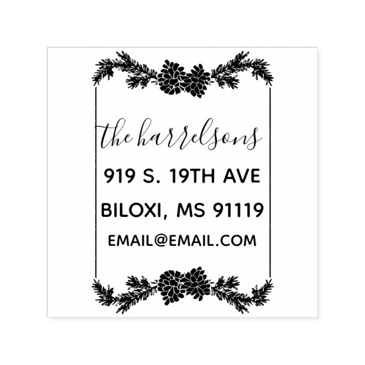 パイン素朴コーンファミリーセルフインキングスタンプ セルフインキングスタンプ (デザイン)