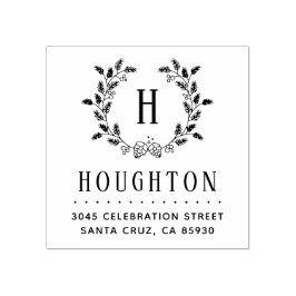 パイン素朴コーンリースモノグラム差出人住所 ラバースタンプ