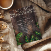 パイン素朴ストリングライトウッド友情パーティー 招待状