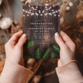 パイン素朴ストリングライトウッド友情パーティー 招待状