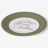 パイン素朴スパーソナライズされたクリスマパーティー ペーパープレート (アングル)