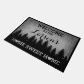 パイン素朴ズパーソナライズされた（灰色）ようこそ ドアマット (アングル)