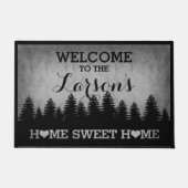 パイン素朴ズパーソナライズされた（灰色）ようこそ ドアマット (正面)