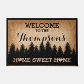 パイン素朴ズパーソナライズされた（茶色）ようこそ ドアマット (正面)