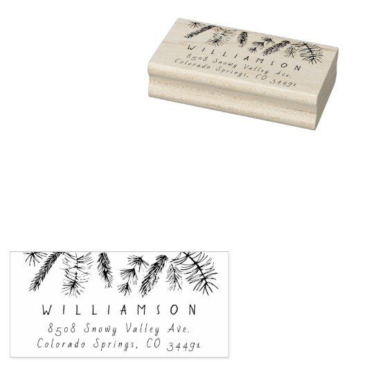 パイン素朴タイズウィンターホリデーズ差出人住所 ラバースタンプ (押印)