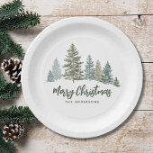 パイン素朴ツリーのクリスマス ペーパープレート