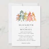 パイン素朴ツリーの水色 招待状 (正面)