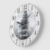 パイン素朴ツリーアドベンチャー待ち ラージ壁時計 (傾斜)