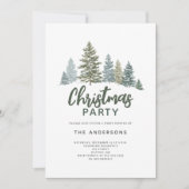 パイン素朴ツリークリスマスパーティの招待状 招待状 (正面)
