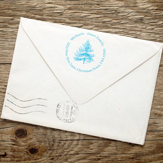パイン素朴ツリークリスマス差出人住所 セルフインキングスタンプ