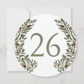 パイン素朴ツリーコーン冬林テーブル番号 招待状 (正面)