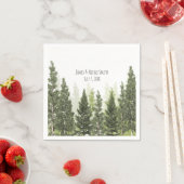 パイン素朴ツリーシンプルカントリーウェディング スタンダードカクテルナプキン (インサイチュ)