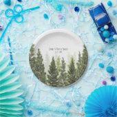 パイン素朴ツリーシンプルカントリーウェディング ペーパープレート (パーティー)