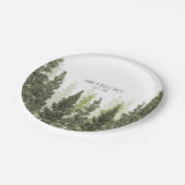 パイン素朴ツリーシンプルカントリーウェディング ペーパープレート (アングル)