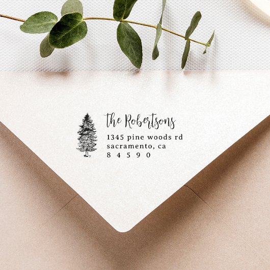 パイン素朴ツリースクリプトファミリー差出人住所 ラバースタンプ