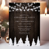 パイン素朴ツリーストリングライトクリスマスパーティー 招待状