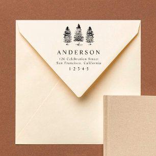 パイン素朴ツリーズカスタム差出人住所 ラバースタンプ