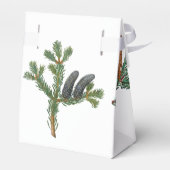 パイン素朴ツリーズフォレスト緑の結婚式の引き出物ボー フェイバーボックス (裏面サイド)