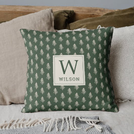 パイン素朴ツリーズ苗名モノグラムクリスマス クッション