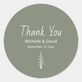 パイン素朴ツリーセージ結婚グリーン ラウンドシール