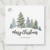 パイン素朴ツリーパーソナライズされたクリスマス フェイバータグ (正面)