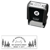 パイン素朴ツリーファミリー差出人住所自己 セルフインキングスタンプ (インサイチュ)