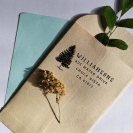 パイン素朴ツリーファミリー差出人住所 ラバースタンプ