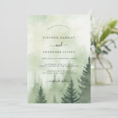 パイン素朴ツリーフォレストの水の色結婚の設定 招待状 (スタンド正面)