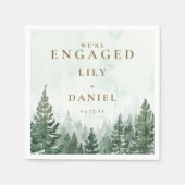 パイン素朴ツリーフォレスト婚約パーティ スタンダードカクテルナプキン (正面)