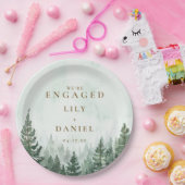 パイン素朴ツリーフォレスト婚約パーティ ペーパープレート (パーティー)