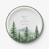 パイン素朴ツリーフォレ結婚スト ペーパープレート (正面)