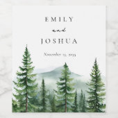 パイン素朴ツリーフォレ結婚スト ワインラベル (シングルラベル)