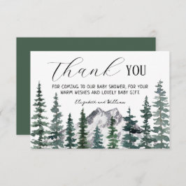 パイン素朴ツリーベビーシャワーサンキューカード サンキューカード