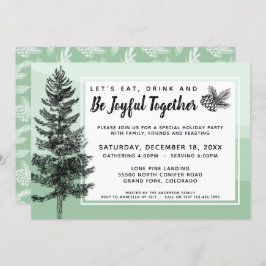 パイン素朴ツリーミントホリデーディナー/パーティー 招待状