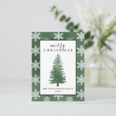 パイン素朴ツリー | Snowflakesクリスマスカード シーズンポストカード (スタンド正面)
