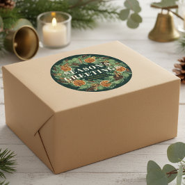 パイン素朴ドライオレンジリースグリーンホリデイ ラウンドシール