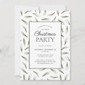 パイン素朴ニードル緑のクリスマスパーティー 招待状 (正面)
