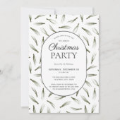パイン素朴ニードル緑のクリスマスパーティー 招待状 (正面)