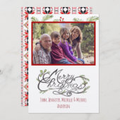 パイン素朴フォトホリデークリスマス シーズンカード (正面/裏面)