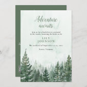 パイン素朴フォレストキャンピングバチェロレッテ週末 招待状 (正面/裏面)