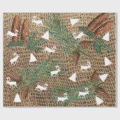 パイン素朴フォレストクリスマスツリートナカイ ラッピングペーパー (フラット)