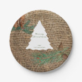 パイン素朴フォレストクリスマスツリー ペーパープレート (正面)