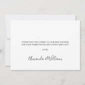 パイン素朴フォレストサンキューベイビーシャワー サンキューカード (裏面)