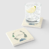 パイン素朴フォレストマウンテンズウォーターの色と名前 ストーンコースター (横)