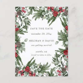 パイン素朴ベリー冬のクリスマスを保存 案内ポストカード