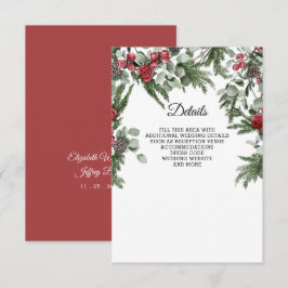 パイン素朴ベリー冬のクリスマ結婚ス エンクロージャーカード