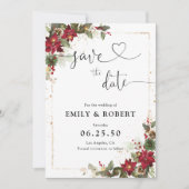 パイン素朴ポインセチアフローラクリスマス セーブザデート (正面)