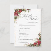 パイン素朴ポインセチアフローラクリスマス 出欠カード (正面)